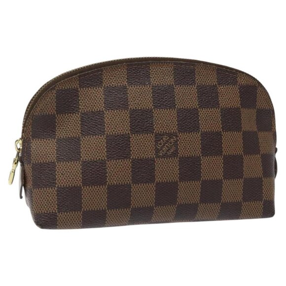 LOUIS VUITTON Damier Ebene Pochette Cosmetic PM Pouch N47516 LV Auth 113477 - Picture 1 of 16